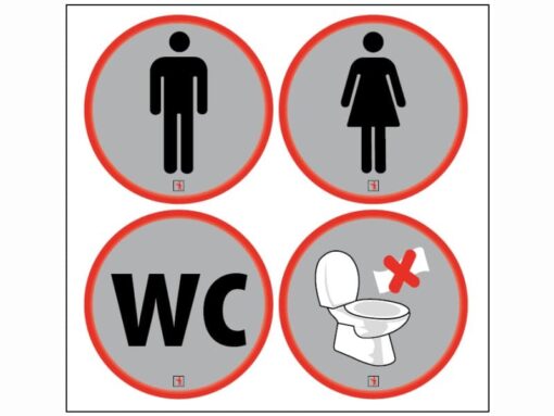 ΣΗΜΑ ΑΥΤΟΚΟΛΛΗΤΟ TOILETS Φ8cm 4τεμ