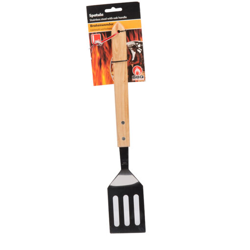 ΣΠΑΤΟΥΛΑ BBQ INOX ΞΥΛΙΝΗ ΛΑΒΗ 43cm