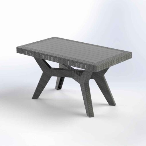 ΤΡΑΠΕΖΙ RATTAN ΟΡΘΟΓ.75X80X135cm ΧΡΩΜ.