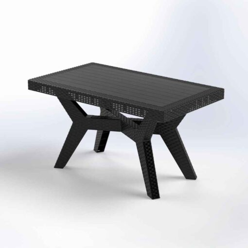 ΤΡΑΠΕΖΙ RATTAN ΟΡΘΟΓ.75X80X135cm ΧΡΩΜ. - Image 2