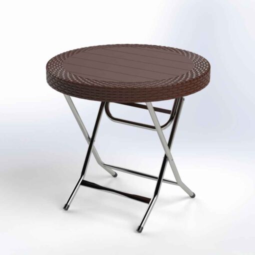 ΤΡΑΠΕΖΙ ΣΤΡΟΓ. RATTAN ΣΠΑΣ.Φ80Χ75cΧΡΩΜ. - Image 2