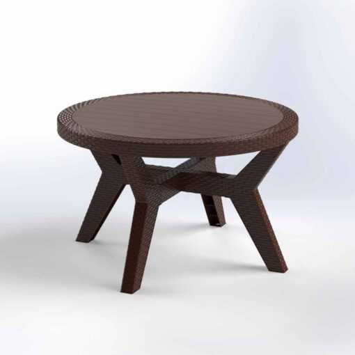 ΤΡΑΠΕΖΙ ΣΤΡΟΓΓΥΛΟ RATTAN Φ120Χ75c ΧΡΩΜ. - Image 4