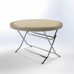 ΤΡΑΠΕΖΙ ΣΤΡΟΓ. ΣΠΑΣ.RATTAN Φ120Χ75c ΧΡΩΜ.