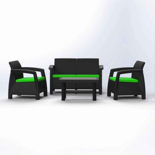 ΚΑΘΙΣΤΙΚΟ ΣΕΤ RATTAN 4ΘΕΣ.+ΤΡΑΠΕΖΙ DUPLEX+ΔΙΠΛΑ ΜΑΞΙΛΑΡΙΑ - Image 3