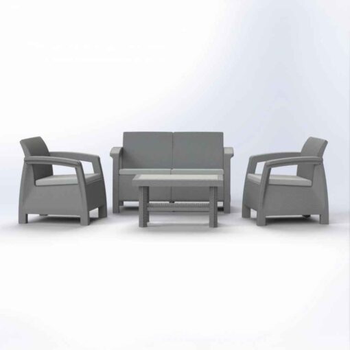 ΚΑΘΙΣΤΙΚΟ ΣΕΤ RATTAN 4ΘΕΣ.+ΤΡΑΠΕΖΙ DUPLEX+ΔΙΠΛΑ ΜΑΞΙΛΑΡΙΑ - Image 4