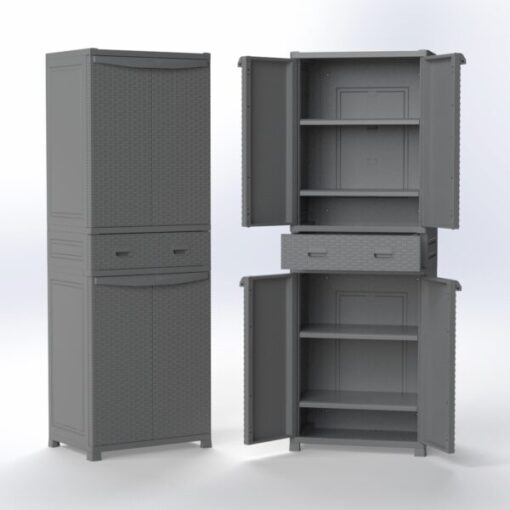 ΝΤΟΥΛΑΠΑ RATTAN 2ΠΛΗ 70Χ50Χ205cm ΧΡΩΜ
