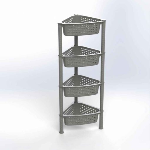 ΡΑΦΙΑ ΤΡΙΓΩΝ RATTAN 4ΘΕΣ.ΧΡΩΜ.36X26X88c