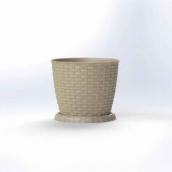 ΓΛΑΣΤΡΑ ΣΤΡΟΓΓΥΛΗ RATTAN 4lt Φ20Χ16cm