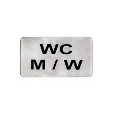 ΠΙΝΑΚΙΔΑ ΣΗΜΑΝΣΗΣ ΙΝΟΧ WC M+W 11Χ6cm