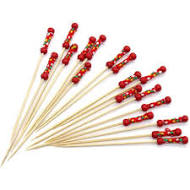 ΞΥΛΑΚΙ COCKTAIL PICK ΚΟΚΚΙΝΟ 12cm/100τ