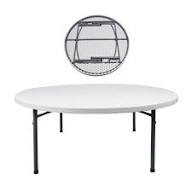 ΤΡΑΠΕΖΙ CATERING ΛΕΥΚΟ ΣΠΑΣΤΟ Φ153Χ74cm