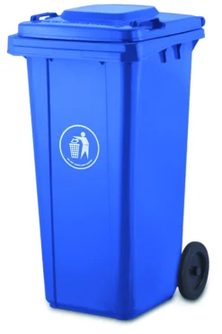 ΚΑΔΟΣ ΠΛΑΣΤΙΚΟΣ ΜΠΛΕ 120lt ΜΕ ΡΟΔΕΣ